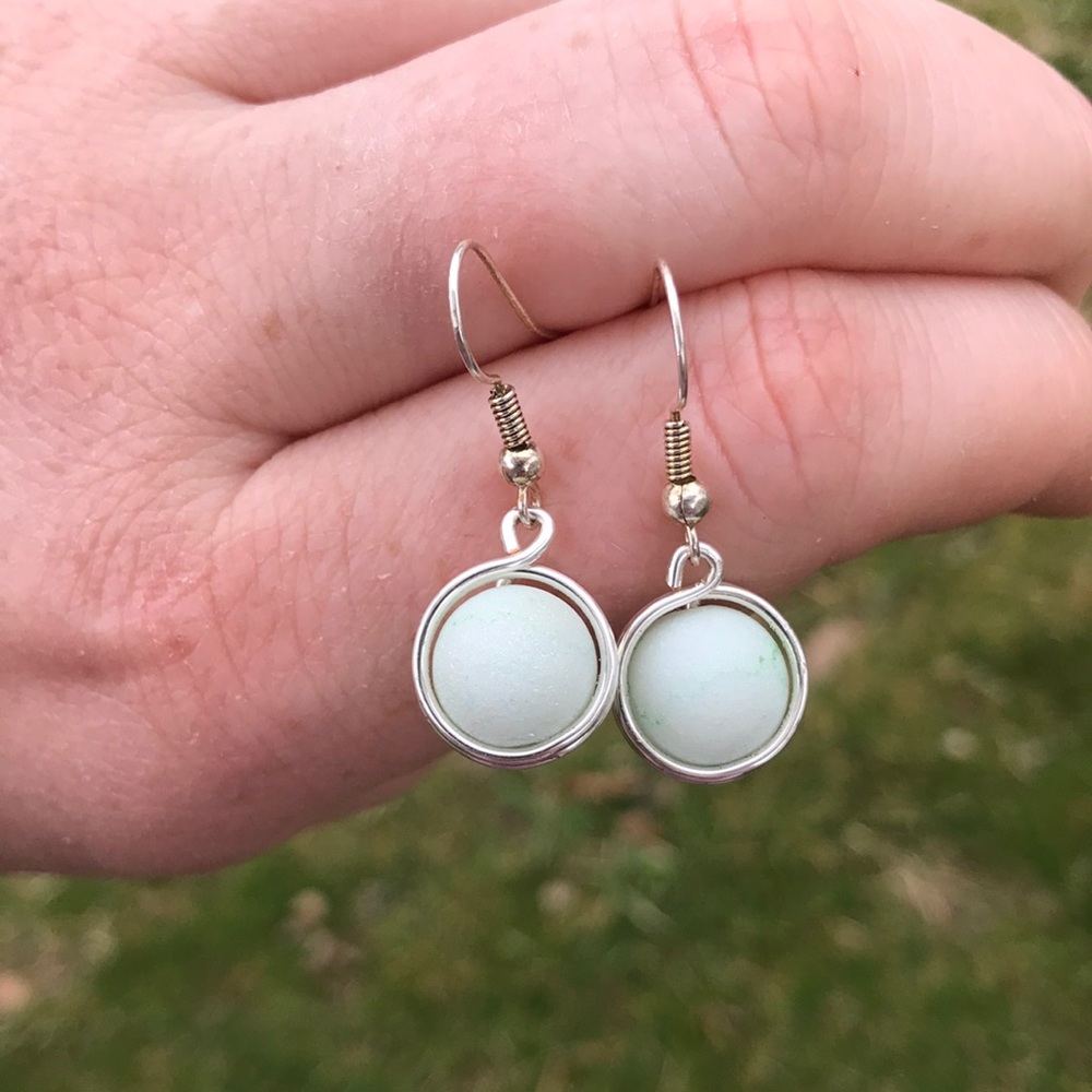 Sea foam green earrings